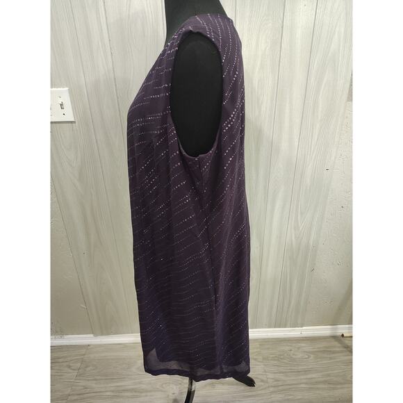 Women's Sequin Look Sleeveless Dark Purple Dress Plus 22W Whimsigoth Fairy - Picture 4 of 8